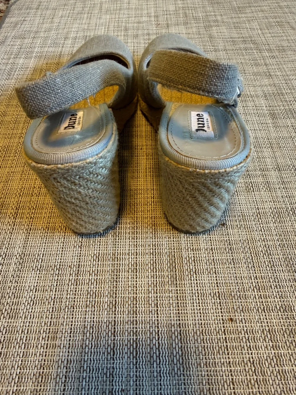 Dune London Klickss Di Closed Toe Wedge Espadrilles Gray Fabric - EU 39 / US 8